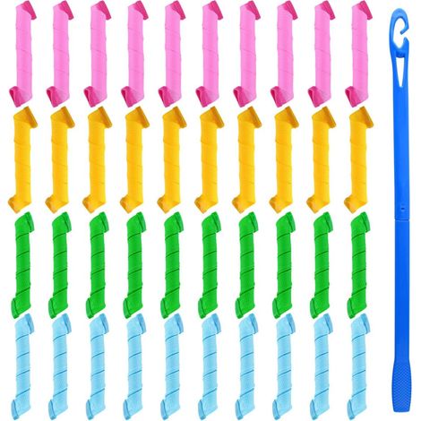 Rulos Para Rizar El Cabello - 30 Cm - Sin Calor Ni Electricidad - Para Todo Tipo De Cabello - 40 Unidades (1/5)