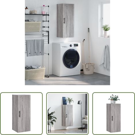 Holzschrank -  Wandschrank Grau Sonoma 34,5x34x90 cm (1/5)