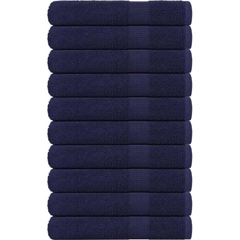 Towels 10 pcs Navy Blue 100x200 cm 360 gsm 100% Cotton vidaXL (1/5)