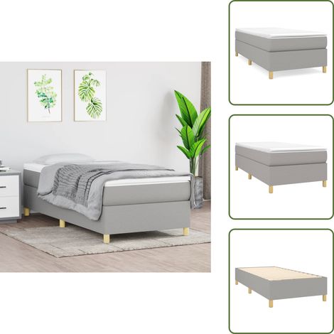 Letto a rete - vidaXL Struttura Letto a Rete a Molle Grigio Chiaro 80x200 cm Tessuto - Letto in compensato