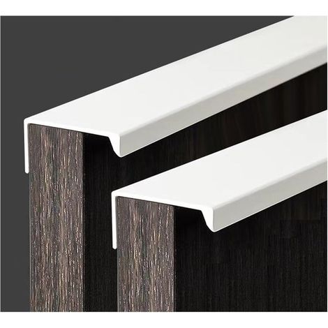 4 tiradores para muebles, tiradores ocultos, tiradores para puertas y armarios, tiradores invisibles, tiradores de cocina, blancos, 12 cm (1/5)