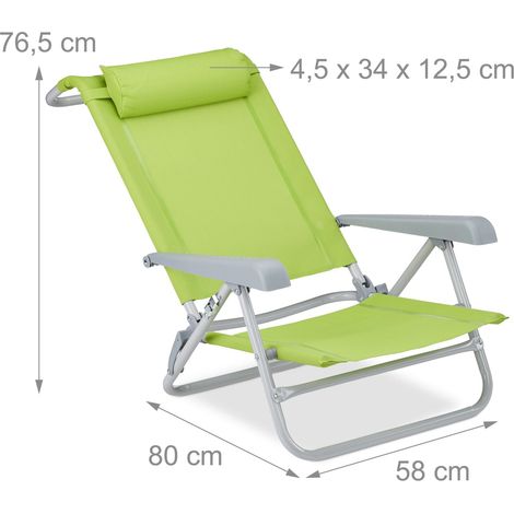 Sedia da mare pieghevole 76,5 x 58 x 80 cm 8 posizioni comfort ottimale design pulito in acciaio blu 130005619