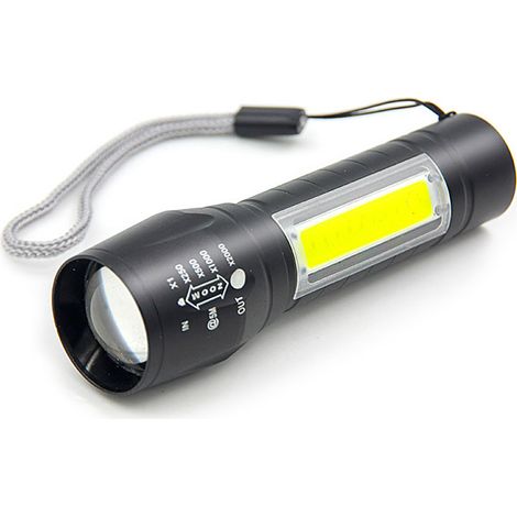 Lampe torche COB LED USB rechargeable, mini portable, zoomable, lampe de poche à focale variable (1/5)
