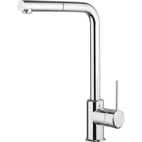 Paini Rubinetto Cucina AM10023CR - Monocomando, Monoforo con doccetta estraibile - Cromato (1/5)
