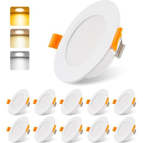 Focos LED empotrables de 5W, juego de 10, luces LED empotrables brillantes para baño, sala de estar, cocina, dormitorio. (1/5)