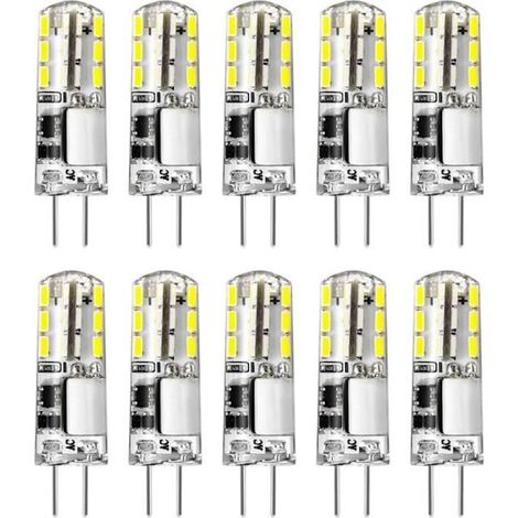 Filiyano-Lot de 10 ampoules LED G4 12 V blanc froid 6000 K AC/DC 2 W/25 W, culot bipolaire type JC, économie d'énergie (1/4)