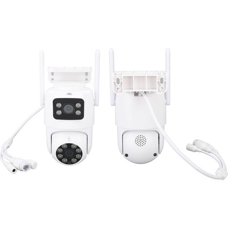Caméra de sécurité PTZ WiFi double objectif 4MP vision nocturne détection de mouvement IP66 étanche avec application pour une utilisation intérieure et extérieure (1/5)