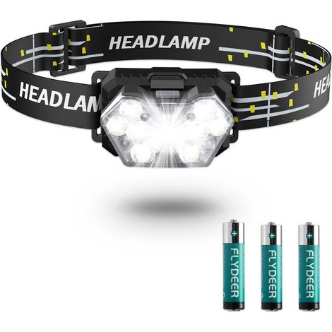 Lampe Frontale à Piles LED 2 Pièces, 2000 Lumens Torche Frontale (1/5)