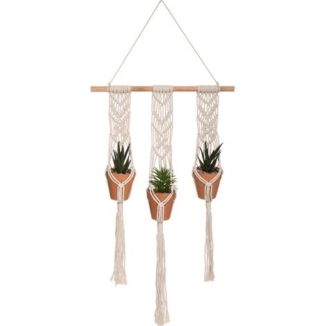 Set di 3 piante sospese hacienda bianco-avorio h75.cm - Atmosphera créateur d'intérieur