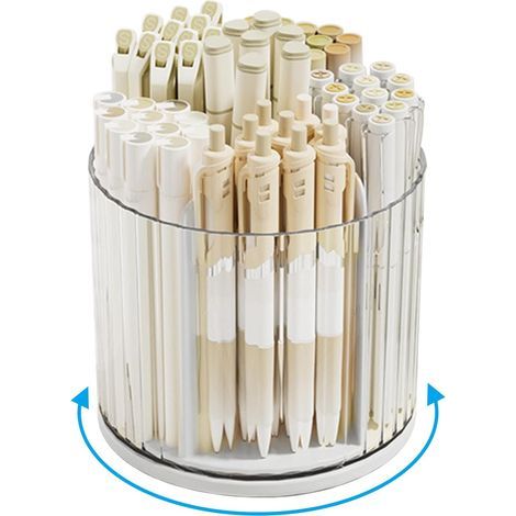 Porte-stylo rotatif à 360 degrés, organisateur de bureau pour fournitures de bureau, rangement pratique pour crayons, maquillage, pinceaux, cosmétiques, loisirs créatifs, pot à crayons pour la maison (1/5)