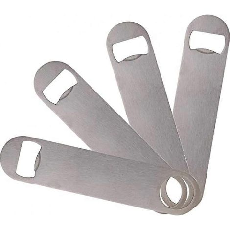 4er-Set Flaschenöffner – Robuster, einfacher und effektiver Sommerflaschenöffner aus Edelstahl – Silber (1/5)