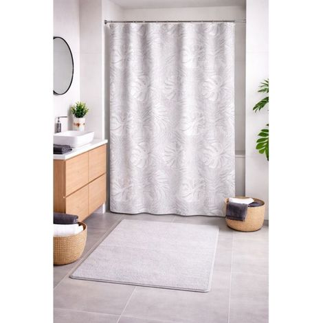 Rideau de douche feuillage moderne 180 x 200 cm (1/3)
