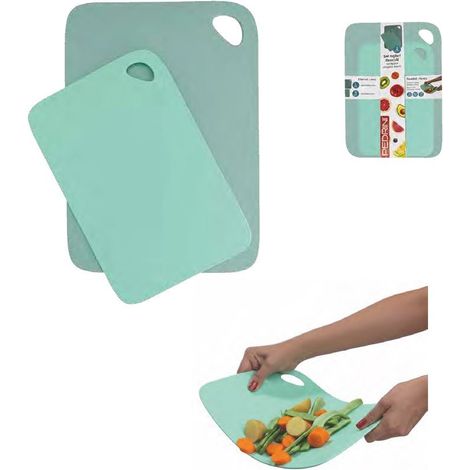 Set 2 Pezzi Taglieri da Cucina Flessibili in PVC 35 x 25 + 29 x 19 cm