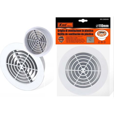Griglia di Ventilazione Rotonda Griglia Aerazione In Plastica D145mm Foro 110mm H40mm