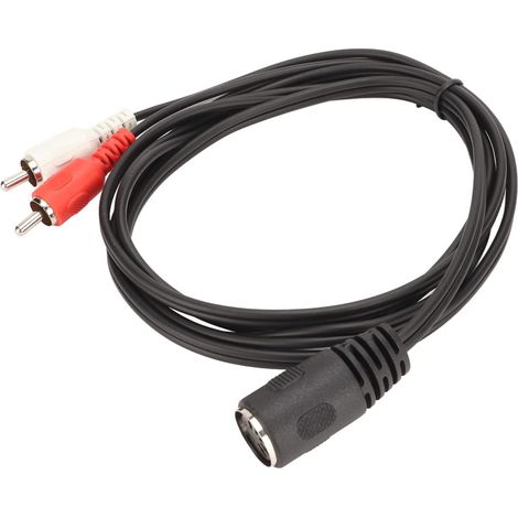 Fiche Femelle DIN 5 Broches vers 2 Prises Phono Mâles Câble, pour Lecteur CD, Magnétoscope, DVD, pour Phono, etc. (1/5)