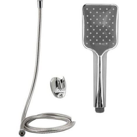 Cleafe - Kit Doccetta Doccino Soffione Rettangolare Doccia Bagno Con Laccio 1,8mt Staffa 69314 - (1/2)