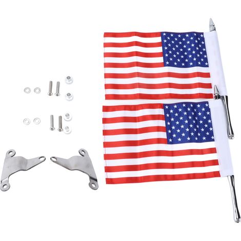 Support Mât Drapeau Coffre avec Drapeau Américain USA Kit de Remplacement L&R pour Gold Wing Tour DCT 2018-2020 (1/5)