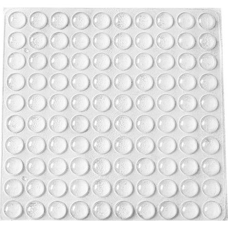 Rubber Doorstops, 200 PCS Wall Mounted Door Stops, Door Buffers, New Reusable Material, Transparent Adhesive Shock-Absorbing Feet to Protect Walls and Furniture. (10×3mm) (1/5)