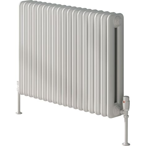 Reina Hedingham 2 Column Designer Horizontal Radiator 600mm H x 820mm W - White (1/5)