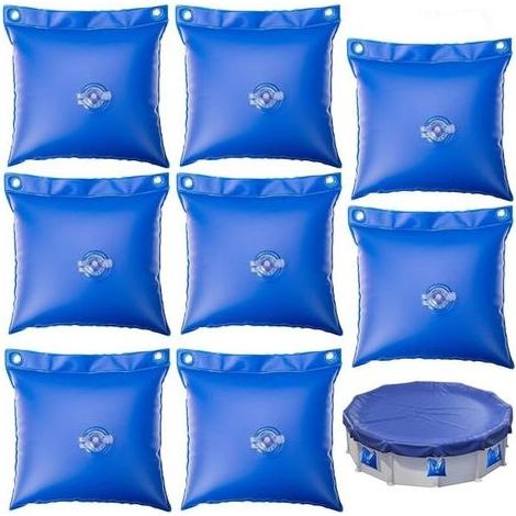 Set mit 8 Poolwassergewichten – Quadratische Wassergewichte, kleine, dicke PVC-Wassersäcke, für Poolabdeckungen, zum Beschweren von Poolplanen (1/4)