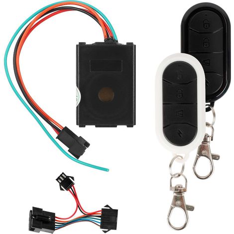 Dispositif antivol Dualtron noir et blanc en forme de clé avec câble adaptateur et télécommande pour trottinette Zero (1/5)