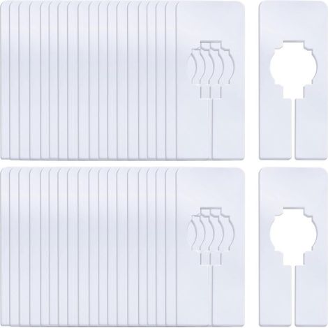 Lot de 20 séparateurs de penderie pour vêtements suspendus en plastique blanc séparateurs de penderie séparateurs de penderie séparateurs avec marqueur (rectangulaire) (1/4)