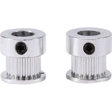 Roue de poulie de courroie, 2 pièces poulie GT2 20 dents 8mm alésage 6mm largeur courroie de distribution poulie roue en alliage d'aluminium pour imprimante 3D.