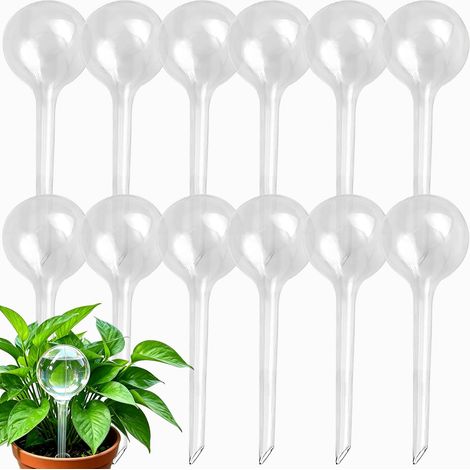 Lot de 4 Globes arrosage verre automatiques pour plantes d’intérieur et extérieur en pot 300ml (1/5)