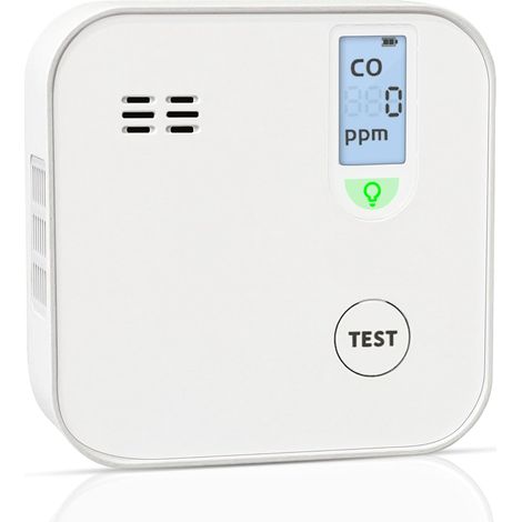 Detecteur Monoxyde Carbone à Pile 10 Ans avec écran LCD numérique, Mini Détecteur Monoxyde de Carbone Portable (1/5)