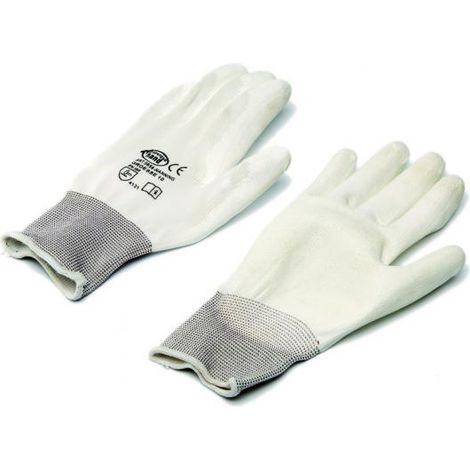 Handschuhe Größe 10 weiß mit PU-Beschichtung