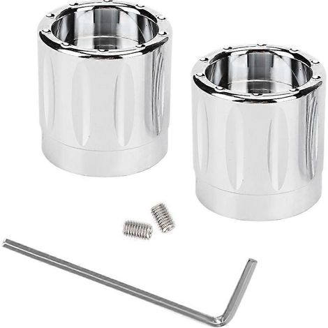 2 cache-écrous/boulons d'essieu de moto en alliage d'aluminium en forme de crâne (plaqués) (1/4)