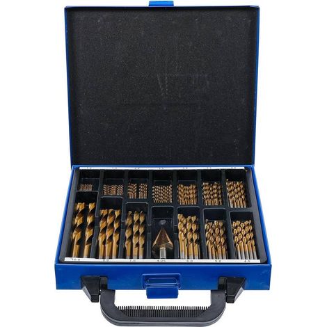Jeu de Forets Étages 119 pcs 1-10 mm - HSS, Traitement Nitrure de Titane - Perçage Précis et Durable - D-Work