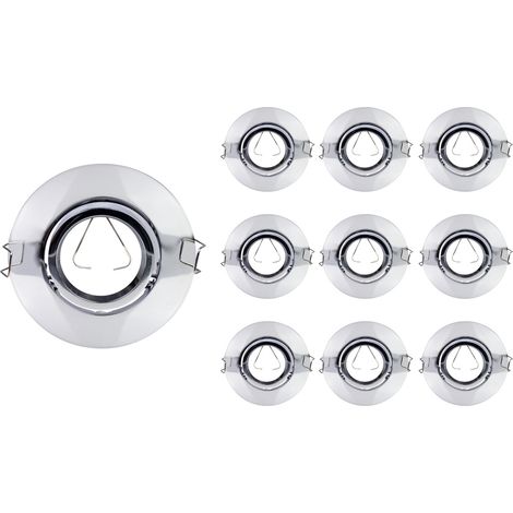 Pack 10 Portalámparas Empotrables Circulares Ajustables Casquillo (1/2)