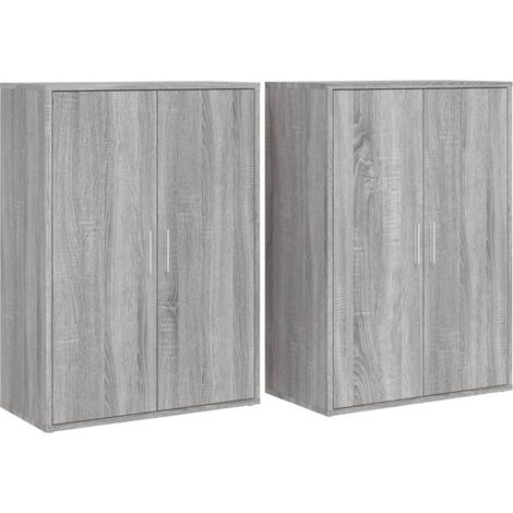 Credenza buffet cassettiera mobile contenitore organizer cucina soggiorno soggiorni set da 2 sonoma 60 x 31 x 84 cm pannelli compositi grigio 020036962