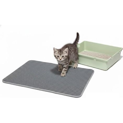 1 Tapis Litière Chat, Design Nid D'Abeille, Matériau EVA, Antidérapant, Pour Bac À Litière (1/5)