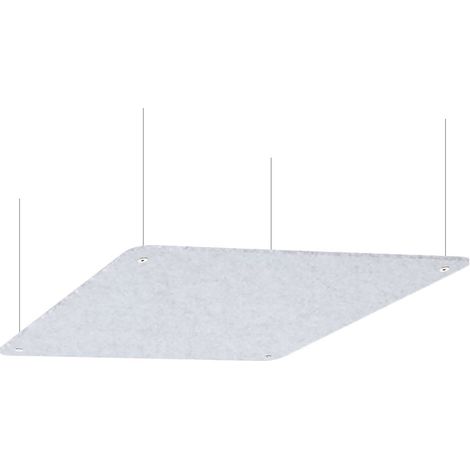 Pannello Fonoassorbente da Soffitto con Kit di 4 Cavetti 100x100 cm Finitura Grigio (1/5)
