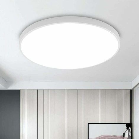 Plafonnier LED rond 30W, étanche IP54, 6500K, moderne, pour salle de bain, chambre, salon, cuisine, couloir et balcon, 27cm. (1/4)