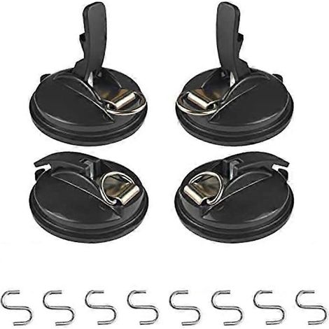 Lot de 4 ventouses d'ancrage robustes avec crochets pour la fixation d'auvents de voiture (1/5)
