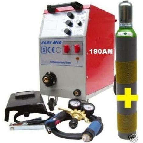 Schutzgasschweißgerät MIG 190 AM Combi mit 10 L Gasflasche und 5 kg Schweißdraht (1/5)