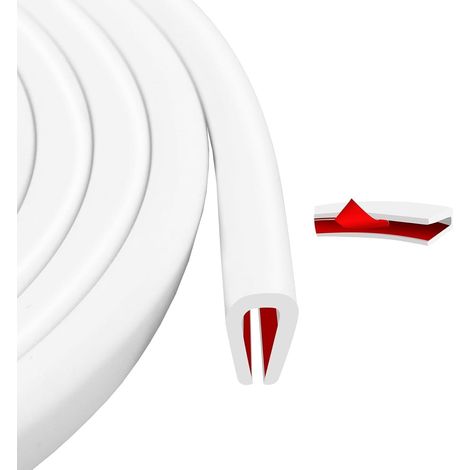 Protection bord de tole EPDM joint caoutchouc en u joint porte voiture adhesif blanc caoutchouc protection metal verre (1,6mm) (1/5)
