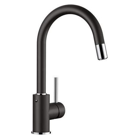 Blanco Mida-S grifo de cocina negro caño orientable 360° (1/3)