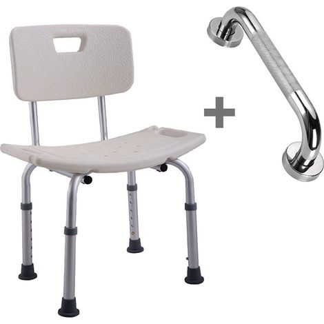 Kibath Pack silla ducha y asa seguridad acabado NEGRO mate fabricado en ABS (1/5)