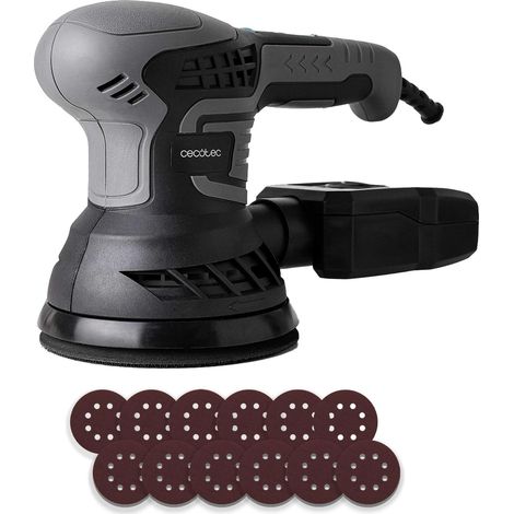 Cecotec Lijadora Rotorbital PerfectSurface 350 Rotate. 350W, 13000rpm, 12 Recambios, Depósito de Polvo