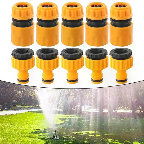 10 Stück Schlauch-Schnellverbinder 3/4 & 1/2 Zoll Gartenschlauch-Wasserhahn-Gewindeverbinder-Adapter für Gartenbewässerung (1/4)