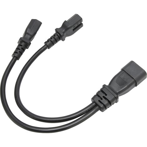 Câble de division IEC320 C14 vers double C15 pour éclairage de bureau et équipements électroniques, 100‑250V, 32cm (1/5)
