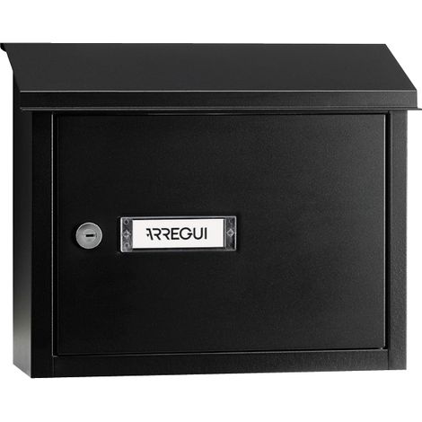 ARREGUI V4074 Maxi Durchwurfbriefkasten aus Strukturlackiertem Stahl, Mauerdurchwurf Briefkasten in Größe M (DIN A4), Durchwurfkasten zum Kombinieren mit Einwurfblende / Briefschlitz Klappe, Schwarz