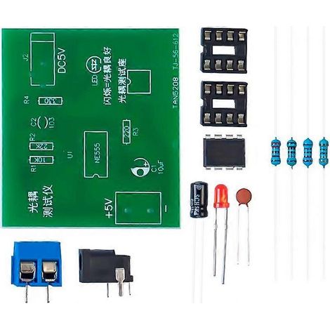 Kit de testeur d'optocoupleur 555 pour circuit imprimé, application, soudure, kit de pièces détachées électroniques DIY (sans câble CC). (1/5)
