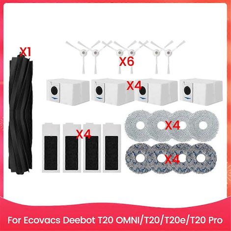 1 Set Bürstenfilter, Staubbeutel und Wischmopp für Ecovacs Deebot T20 – wie abgebildet (1/5)