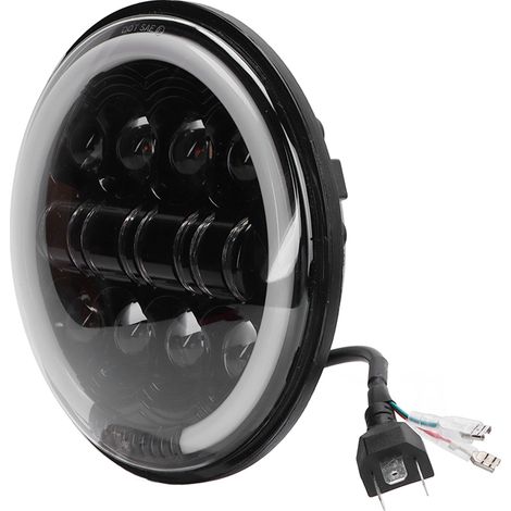 Phare Moto Rond 7 Pouces 8 LEDs 6500K-7000K 4400LM IP67 12V Universel (1/5)