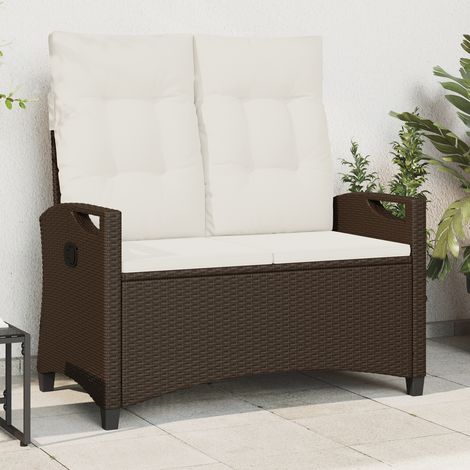 Maison Exclusive - Gartenbank mit Kissen Braun und Creme 105 x 60 (1/5)